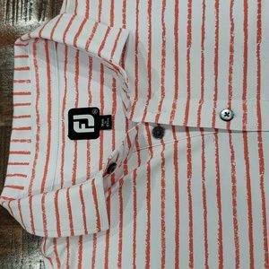 FootJoy Red and White Striped Polo Shirt